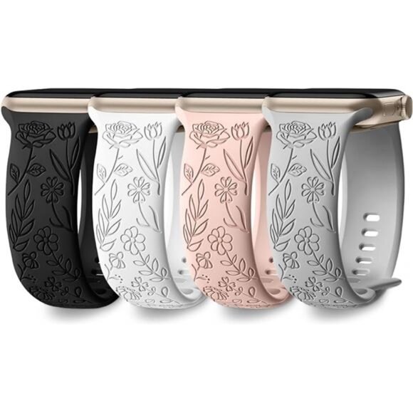 NEW 4 Pack Floral Apple Watch Bands - Picture 7 of 7